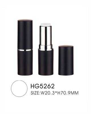 Empty 12.7mm Cup Plastic Lipstick Tube Silver Ring Flat Top Lip Balm Containers