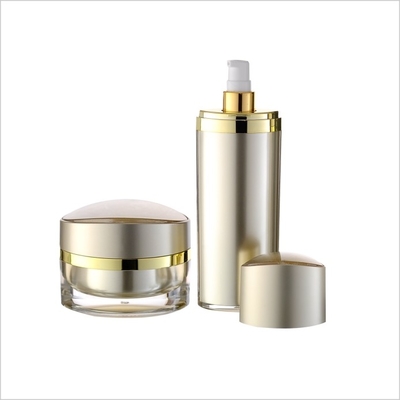 Plastic PMMA Cosmetic Lotion Bottle Green Facial Cleanser Skincare Packaging