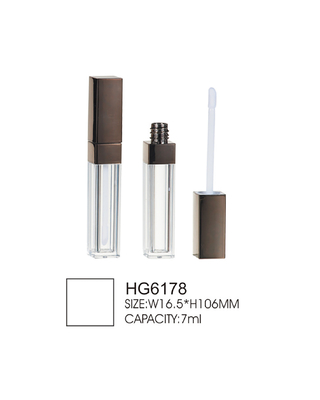 Luxury Empty Lip Gloss Bottle 7ml Empty Square Lip Gloss Tubes With Collar