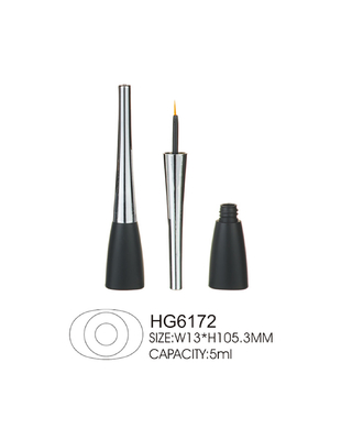5ml Oval Liquid Eyeliner Tube ABS PET Empty Eyeliner Tubes Cap With Brush