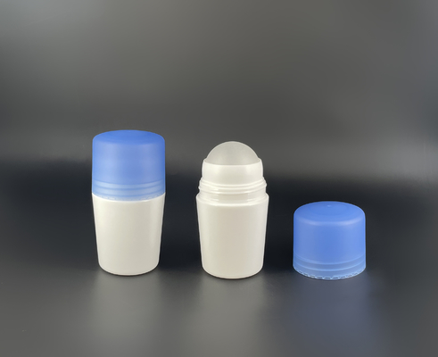 50ml Blue Cap Capacity Volume Empty Deodorant Roller Bottles PP Plastic