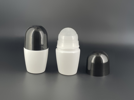 Black Cap Round Empty PP Plastic Roller Ball Bottles 50ml