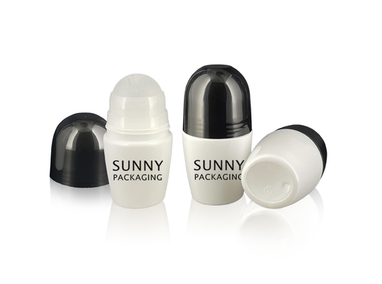 Black Cap Round Empty PP Plastic Roller Ball Bottles 50ml