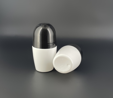 Black Cap Round Empty PP Plastic Roller Ball Bottles 50ml