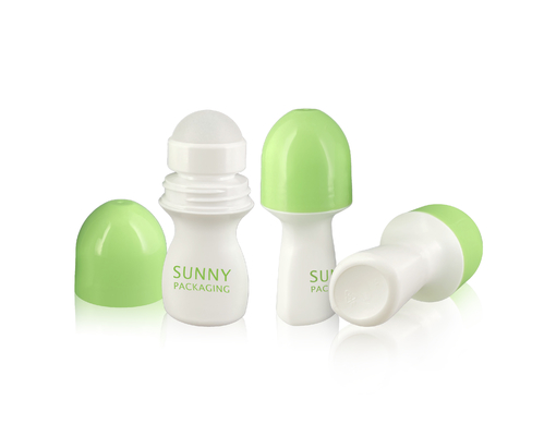 Colored Cap Empty PP Plastic 50ml Roll On Bottles Customized Color