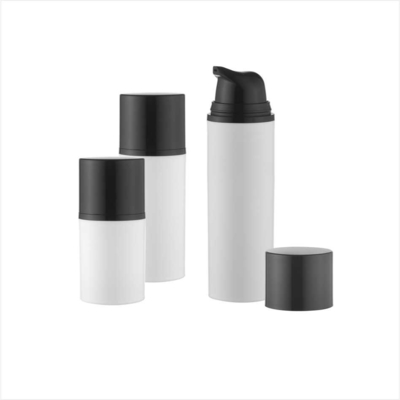 Single wall 15ml 30ml 50ml round cosmetic bottle airless pump  PP PCR Material