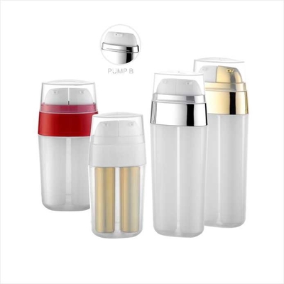 2 in 1 Double tube airless bottle15ml 20ml 30ml 40ml PP cosmetic bottle