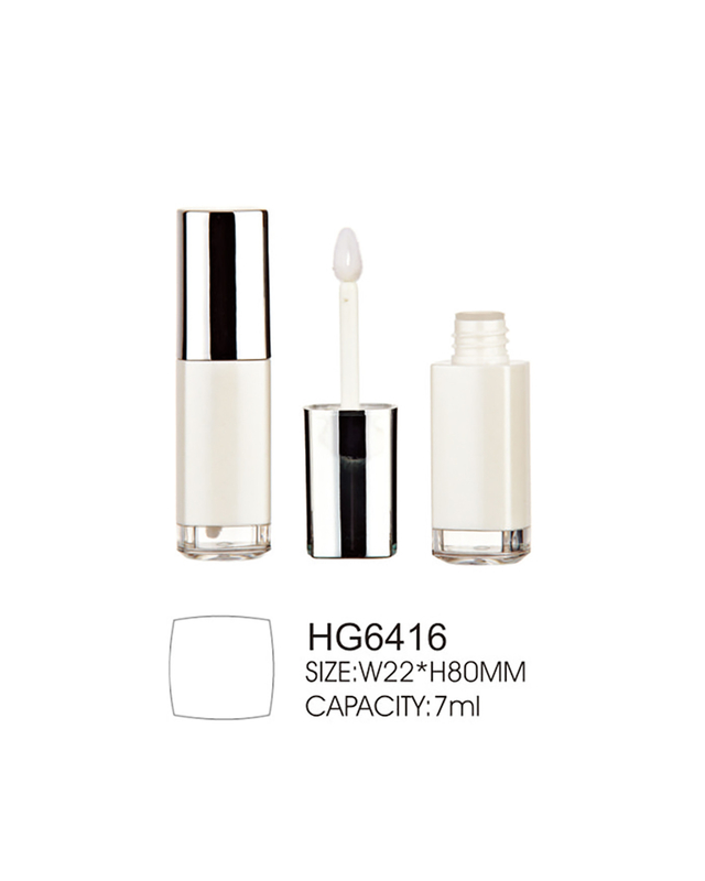 7ml Square Lip Gloss Bottle Thick Wall Cylinder Lip Gloss Tubes Clear Base Silver Cap