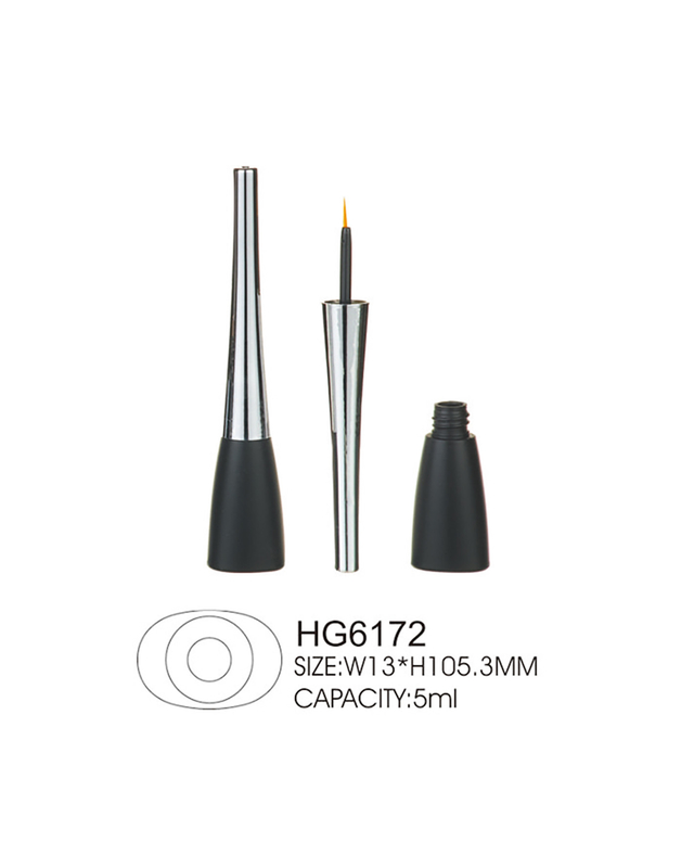 5ml Oval Liquid Eyeliner Tube ABS PET Empty Eyeliner Tubes Cap With Brush
